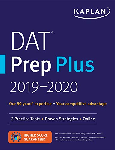 DAT Prep Plus 2019-2020: 2 Practice Tests + Proven Strategies + Online (Kaplan Test Prep)